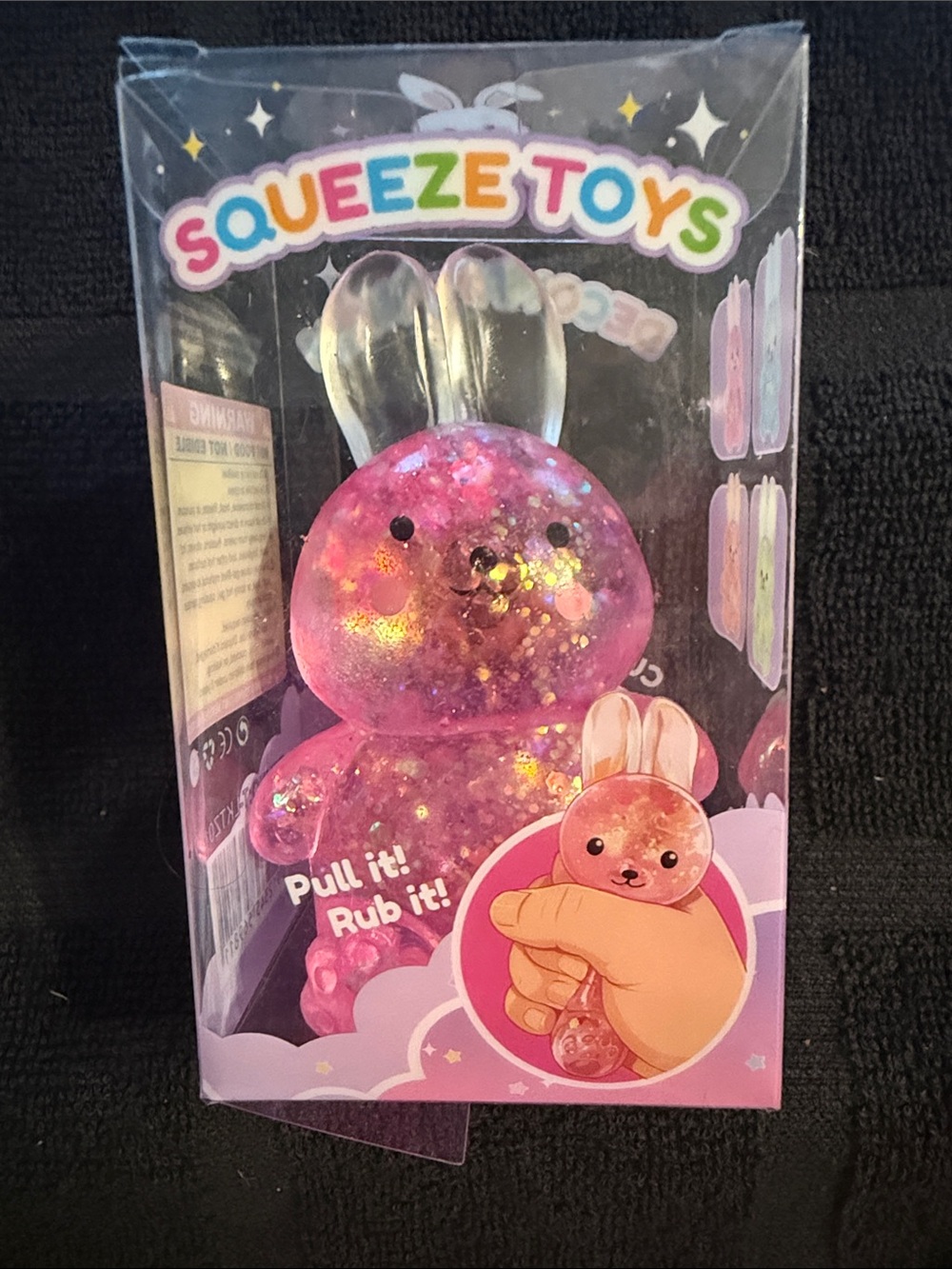 Squeeze Pink Glitter Bunny SqueezeToy by Squeeze